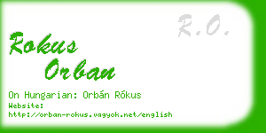 rokus orban business card